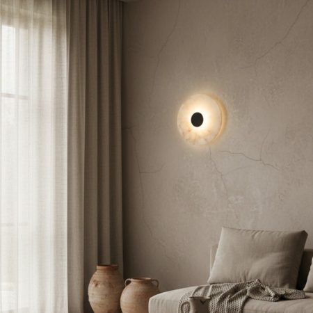 Kinkiet ścienny LED BLACK z alabastru, Zambelis 3000K 310lm 5W