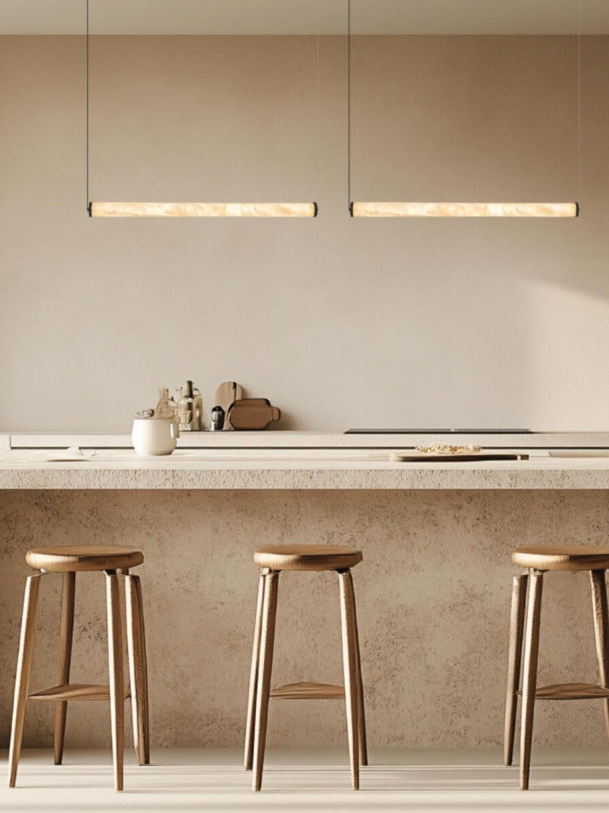 Lampa wisząca SANDY Zambelis 69,4cm, 3000K 1800lm 23W, alabaster