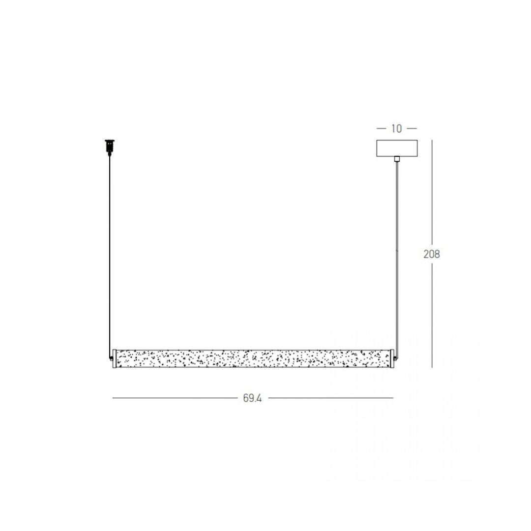 Lampa wisząca SANDY Zambelis 69,4cm, 3000K 1800lm 23W, alabaster