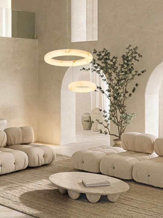 Lampa z alabastru BRASS 34cm, 3000K 3600lm 25W 2542