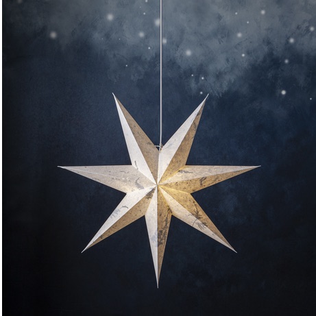 Gwiazda papierowa świecąca CARE 60cm, wzór sprasowanych liści