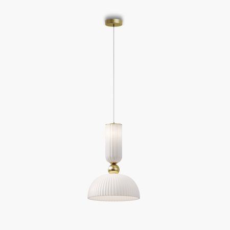 Elegancka lampa wisząca ANTIC E27 Maytoni, 2700K 5W 510lm białe ryflowane szkło