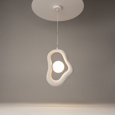 Japońska lampa Wabi-sabi wisząca OPUS Maytoni G9 38cm, biała