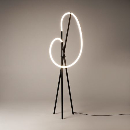 Lampa podłogowa wąż świetlny CROCHET 162cm Maytoni 3000K 36W 2500lm, czarna