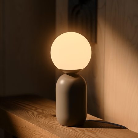 Lampa stołowa NOTTI Nordlux, 34cm E14, taupe, szarobrązowa