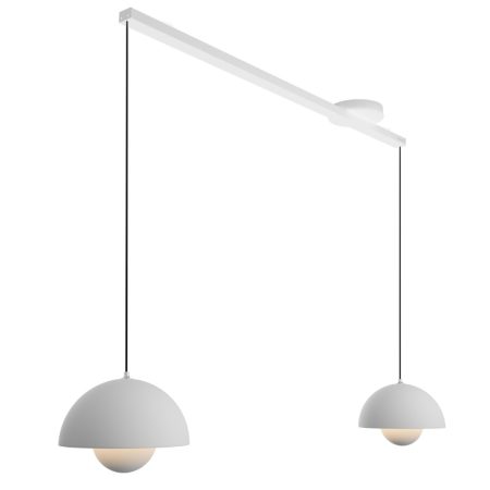 Lightswing Twin 90 cm, lampa sufitowa przesuwna na dwie lampy, biała matowa - bez kloszy