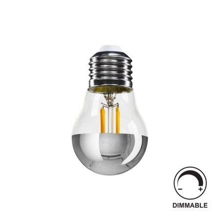 Żarówka lustrzana srebrna LED G45 Half Sphere Silver 4,8W, 380lm, 2700K