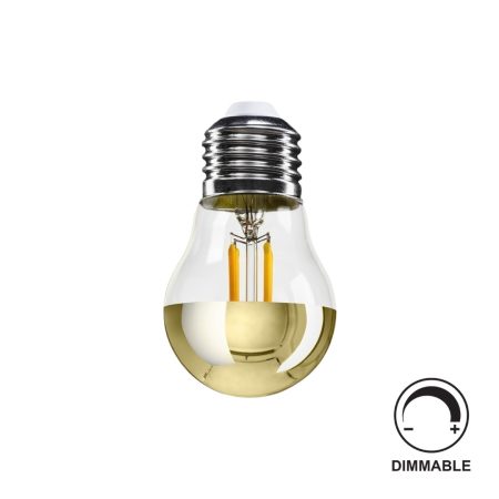 Żarówka lustrzana złota LED G45 Half Sphere Gold 4,8W, 380lm, 2700K